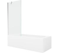 Mexen Vega baignoire rectangulaire 150 x 70 cm avec tablier et paroi de douche 1 volet 80 cm, transparent, chrome 22288 5905315204783