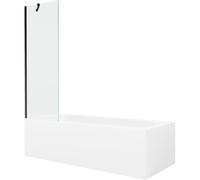 Mexen Vega baignoire rectangulaire 160 x 70 cm avec habillage et pare-douche 1 volet 60 cm, transparent, noir 22328 5905315205186
