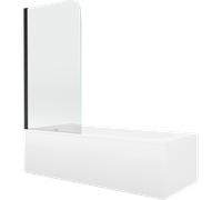 Mexen Vega baignoire rectangulaire 160 x 70 cm avec habillage et paroi de douche 1 volet 70 cm, transparent, noir 13098 5907709162600