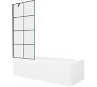Mexen Vega baignoire rectangulaire 160 x 70 cm avec tablier et paroi 1-volet 80 cm, motif noir - 550116070X9508007077 22342 5905315205322