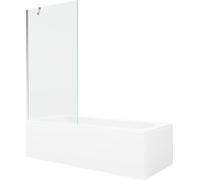 Mexen Vega baignoire rectangulaire 170 x 70 cm avec 1 porte écran 90 cm, Transparent, Chrome - 550117070X9509000001