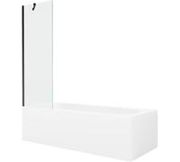 Mexen Vega baignoire rectangulaire 170 x 70 cm avec habillage et paravent à 1 panneau 60 cm, transparent, noir 22360 5905315205483