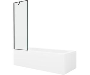 Mexen Vega baignoire rectangulaire 170 x 70 cm avec habillage et pare-bain à 1 volet - motif noir - 550117070X9506007070 22366 5905315205544