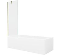 Mexen Vega baignoire rectangulaire 170 x 70 cm avec habillage et pare-douche 1 volet 60 cm, transparent, doré 22352 5905315205421
