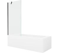 Mexen Vega baignoire rectangulaire 170 x 70 cm avec habillage et paroi de douche 1 volet 80 cm, transparent, noir 22362 5905315205506