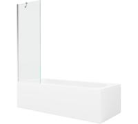 Mexen Vega baignoire rectangulaire 170 x 70 cm avec tablier et paravent 1 volet 60 cm, transparent, chrome 22346 5905315205360