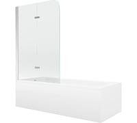 Mexen Vega baignoire rectangulaire 170 x 70 cm avec tablier et paravent à 2 battants 80 cm, transparent, chrome 13154 5907709162785