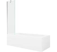 Mexen Vega baignoire rectangulaire 170 x 70 cm avec tablier et paroi de douche à 1 battant 50 cm, transparent, chrome 22345 5905315205353