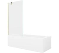 Mexen Vega baignoire rectangulaire 180 x 80 cm avec 1 porte écran 90 cm, Transparent, or - 550118080X9509000050
