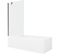 Mexen Vega baignoire rectangulaire 180 x 80 cm avec habillage et pare-douche à 1 vantail 90 cm, transparent, noir 22393 5905315205810
