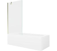 Mexen Vega baignoire rectangulaire 180 x 80 cm avec panneau et pare-douche à 1 volet 90 cm, transparent, doré 22387 5905315205759
