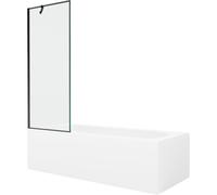 Mexen Vega baignoire rectangulaire 180 x 80 cm avec tablier et pare-douche 1 volet 70 cm, motif noir - 550118080X9507007070 22397 5905315205858