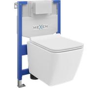 Mexen Vega ensemble WC encastré Fenix XS-F avec cadre, cuvette WC et abattant à fermeture lente, blanc brillant - 68030654000 13122 5907709163980