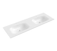 Mexen Vela lavabo encastré double 141 x 46,5 cm, blanc brillant - 25231400D 54565 5905315948526