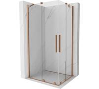 Mexen Velar Duo cabine de douche coulissante 90 x 80 cm, transparente, cuivre brossé - 871-090-080-02-65 24665 5905315220387