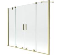 Mexen Velar Duo écran de baignoire à 2 vantaux coulissants 180 x 150 cm, transparent, or brossé - 896-180-000-02-55 24707 5905315222022