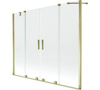 Mexen Velar Duo écran de baignoire à deux volets coulissants 200 x 150 cm, transparent, doré - 896-200-000-02-50 24702 5905315221971