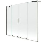 Mexen Velar Duo Écran de baignoire coulissant à 2 battants 200 x 150 cm, transparent, nickel brossé - 896-200-000-02-97