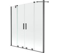 Mexen Velar Duo écran de baignoire coulissant à 2 panneaux 160 x 150 cm, transparent, gris canon brossé - 896-160-000-02-66 24723 5905315222183