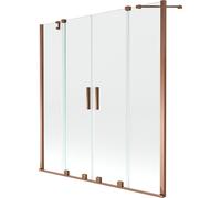 Mexen Velar Duo pare-baignoire 2 volets coulissants 150 x 150 cm, transparent, or rose - 896-150-000-02-60 24710 5905315222053
