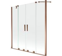 Mexen Velar Duo pare-baignoire à deux volets coulissants 160 x 150 cm, transparent, or rose - 896-160-000-02-60 24711 5905315222060