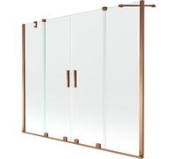 Mexen Velar Duo pare-baignoire coulissant à 2 vantaux 180 x 150 cm, transparent, or rose - 896-180-000-02-60 24713 5905315222084
