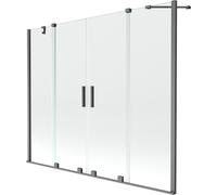 Mexen Velar Duo paroi de baignoire coulissante à 2 volets 190 x 150 cm, transparent, gris canon brossé - 896-190-000-02-66 35179 5905315228406