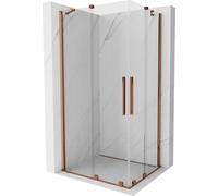 Mexen Velar Duo paroi de douche coulissante 90 x 80 cm, transparent, or rose - 871-090-080-02-60