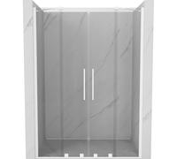 Mexen Velar Duo portes de douche coulissantes 140 cm, transparentes, blanches - 871-140-000-02-20 24022 5905315215123