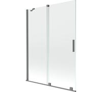 Mexen Velar écran de baignoire coulissant à 2 volets 130 x 150 cm, transparent, métal canon de fusil - 896-130-000-01-95 41218 5905315271204
