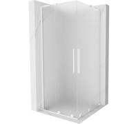 Mexen Velar L Cabine de douche coulissante duo 90 x 90 cm, givrée, blanche - 871-090-090-02-33-20 46894 5905315313140