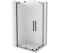 Mexen Velar L Duo cabine de douche coulissante 90 x 80 cm, givrée, noire - 871-090-080-02-33-70