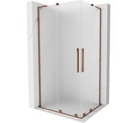 Mexen Velar L Duo cabine de douche coulissante 90 x 80 cm, givrée, or rose - 871-090-080-02-33-60 46908 5905315313287
