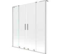 Mexen Velar L Duo écran de baignoire 2 volets coulissants 160 x 150 cm, transparent, nickel brossé - 896-160-003-02-97 42460 5905315279217