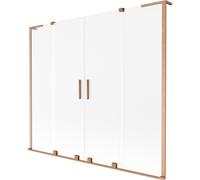 Mexen Velar L Duo paravent de baignoire à 2 ailes coulissant 180 x 150 cm, givré, cuivre brossé - 896-180-003-32-65 42510 5905315279590