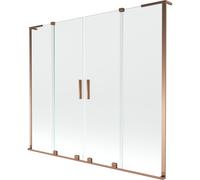 Mexen Velar L Duo pare-baignoire à 2 volets coulissants 180 x 150 cm, transparent, or rose - 896-180-003-02-60 42427 5905315278937