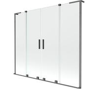 Mexen Velar L Duo pare-douche à 2 panneaux coulissants 170 x 150 cm, transparent, gris fusil brossé - 896-170-003-02-66 42438 5905315279040