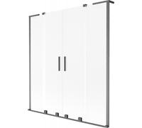 Mexen Velar L Duo pare-douche de baignoire coulissant à 2 panneaux 140 x 150 cm, givré, gris canon brossé - 896-140-003-32-66 42512 5905315279613