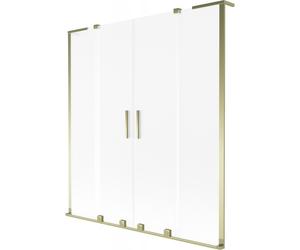 Mexen Velar L Duo pare-douche de baignoire coulissant à 2 volets 140 x 150 cm, givre, doré - 896-140-003-32-50 42480 5905315279378