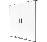 Mexen Velar L Duo paroi de baignoire 2 volets coulissants 160 x 150 cm, givre, gris fusil brossé - 896-160-003-32-66 42515 5905315279637