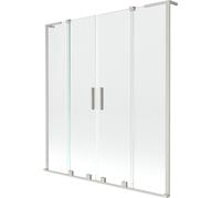 Mexen Velar L Duo paroi de baignoire à 2 panneaux coulissants 150 x 150 cm, transparent, nickel brossé - 896-150-003-02-97 42459 5905315279200