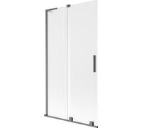Mexen Velar L panneau de baignoire coulissant à 2 volets 100 x 150 cm, dépoli, gris canon brossé - 896-100-003-31-66