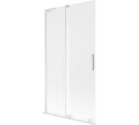 Mexen Velar L pare-baignoire coulissant à 2 battants 100 x 150 cm, givré, blanc - 896-100-003-31-20