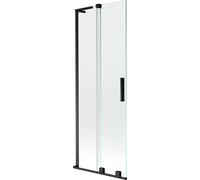 Mexen Velar L pare-baignoire coulissant à 2 battants 75 x 150 cm, transparent, noir - 896-075-003-01-70