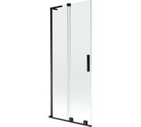 Mexen Velar L pare-baignoire coulissant à 2 battants 85 x 150 cm, transparent, noir - 896-085-003-01-70