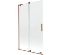 Mexen Velar L pare-douche de baignoire coulissant à 2 panneaux 110 x 150 cm, transparent, cuivre brossé - 896-110-003-01-65 42089 5905315274939