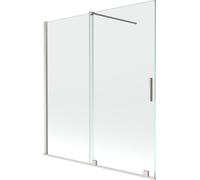 Mexen Velar pare-baignoire coulissant à 2 battants 150 x 150 cm, transparent, nickel brossé - 896-150-000-01-97