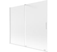 Mexen Velar pare-baignoire coulissant à 2 battants 180 x 150 cm, givré, blanc - 896-180-000-31-20