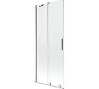 Mexen Velar pare-baignoire coulissant à 2 battants 80 x 150 cm, transparent, nickel brossé - 896-080-000-01-97