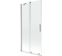 Mexen Velar Pare-baignoire coulissant à 2 battants 95 x 150 cm, transparent, nickel brossé - 896-095-000-01-97